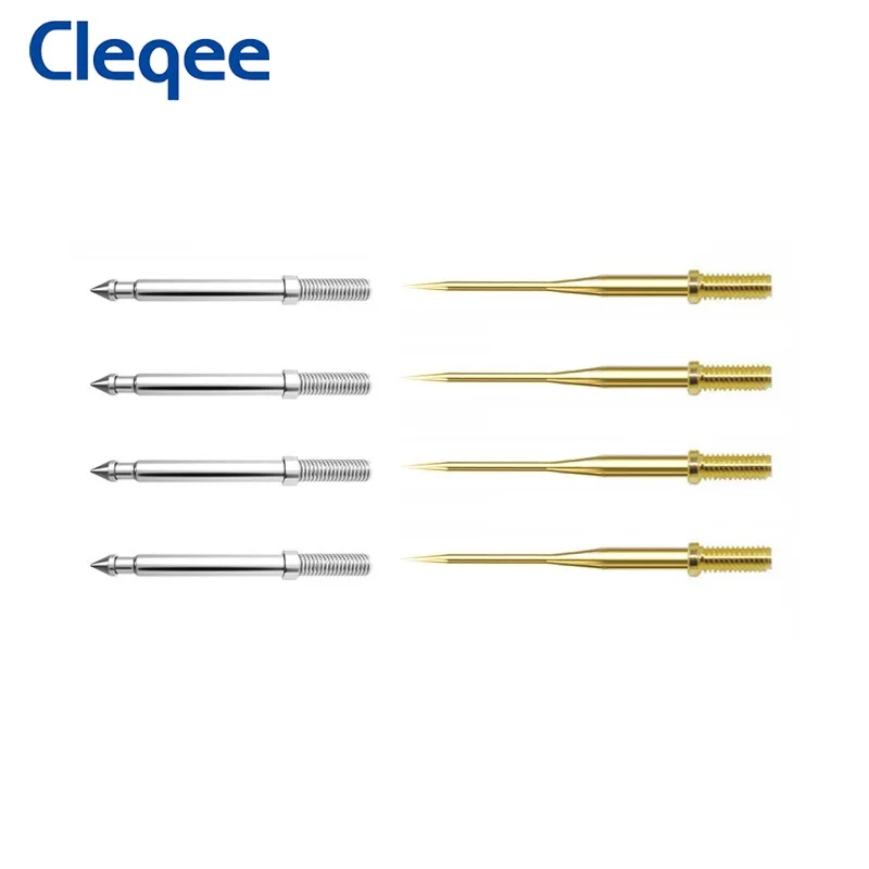 Cleqee P8003.1 8pcs Replaceable Test Needles Kit 1mm Gilded Sharp & 2mm Standard Suitable for Multimeter Probe