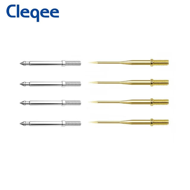 Cleqee P8003.1 8 sztuk wymiennych igieł testowych 1mm pozłacane ostre i standardowe 2mm odpowiednie do sond multimetru