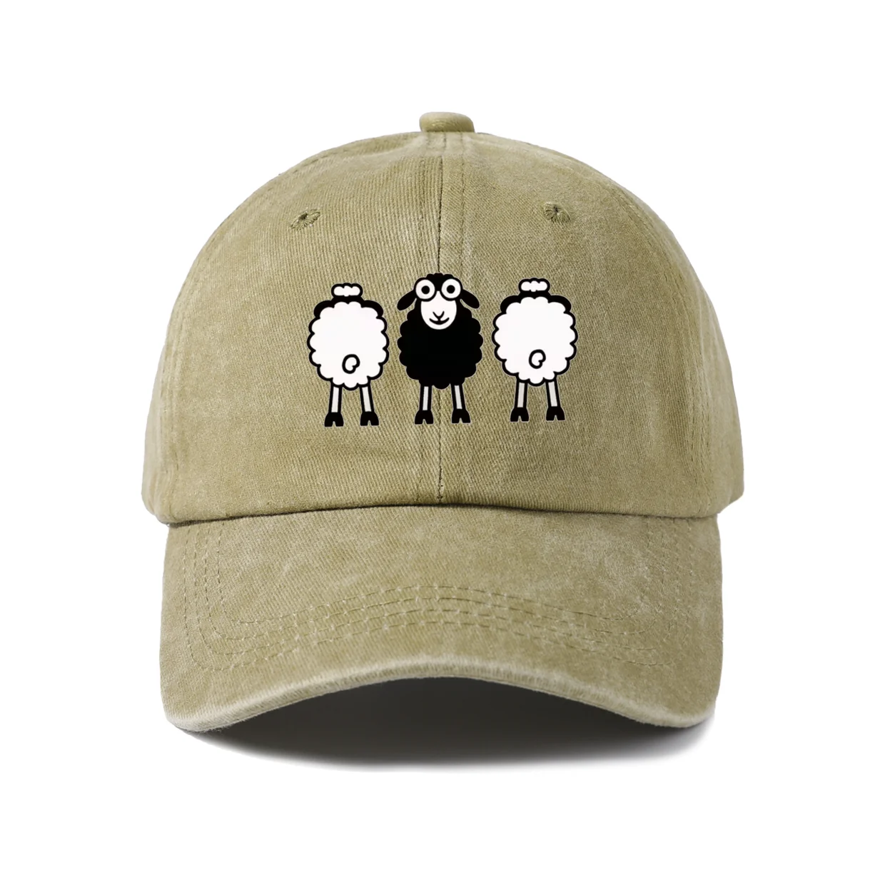 Three Funny Eggs Graphic Baseball Cap, Vintage Washed Adjustable Unisex Dad Hat, Everyday Gift
