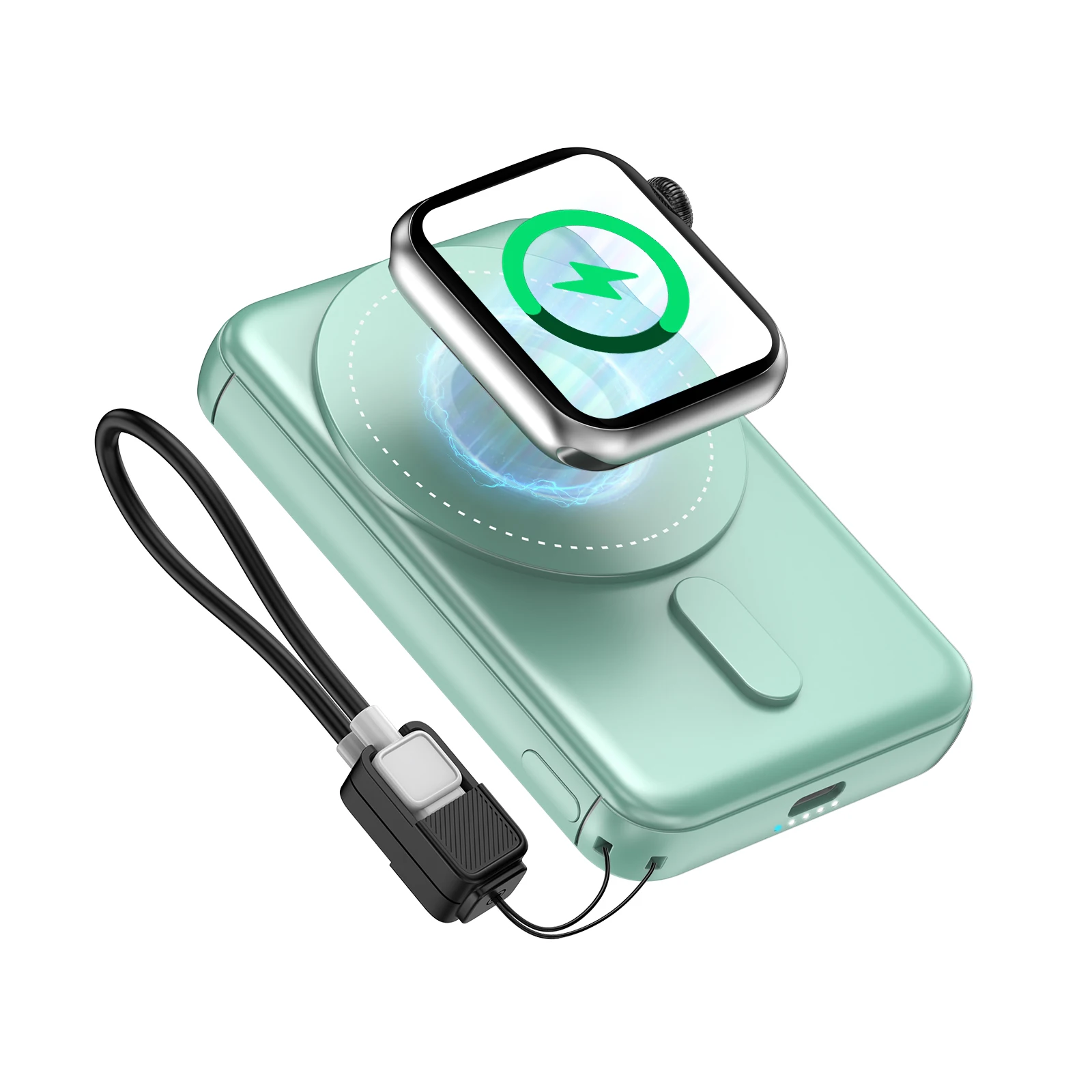 

Магнитное портативное зарядное устройство SIXTHGU, беспроводной внешний аккумулятор 3-в-1 для Magsafe, емкость 5000 мАч, быстрая зарядка PD20W