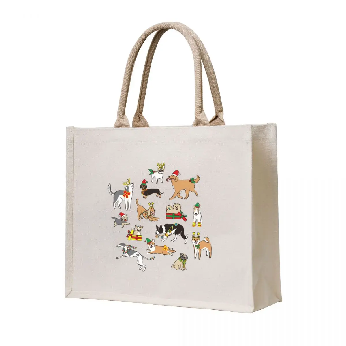 

Christmas Dogs Tote Bag eco bag folding Custom bag tote woman reusable grocery bags
