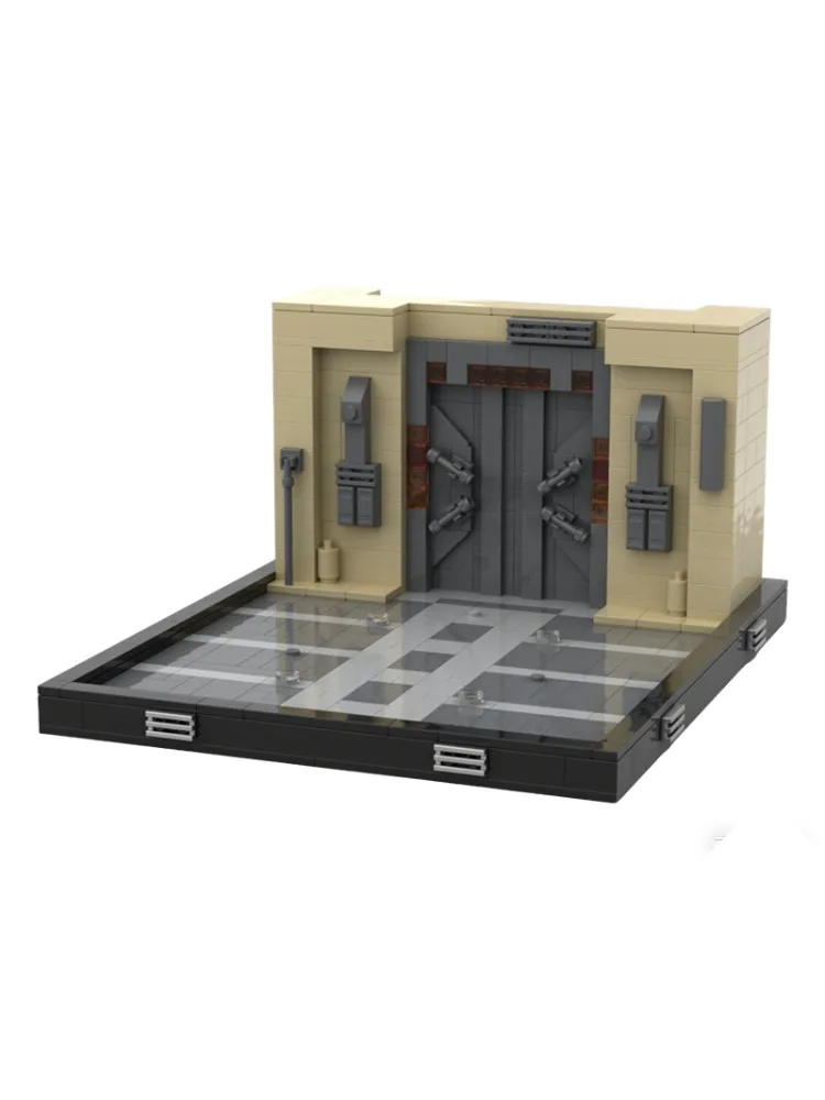 534 pièces – Scène de duel d'hangar spatial personnalisable MOC – Blocs de construction modulaires – Modèle simple – Jouet créatif DIY – Cadeau de Noël