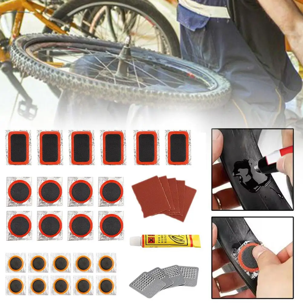 Bicycle Tire Patch Repair Kit Glue-Free Adhesive Quick Tyre Accessories Tube Patch Repairing Protection Repair Drying Punct R1F3