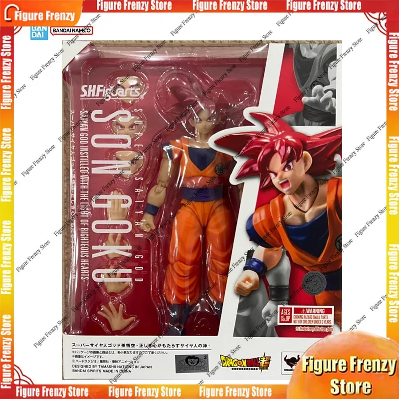 

В наличии: Оригинальный коллекционный набор моделей Bandai Dragon Ball SHF Сон Гоку Сайян Бог: Священные Сердца, аниме-фигурка, модель для коллекционирования, игрушка