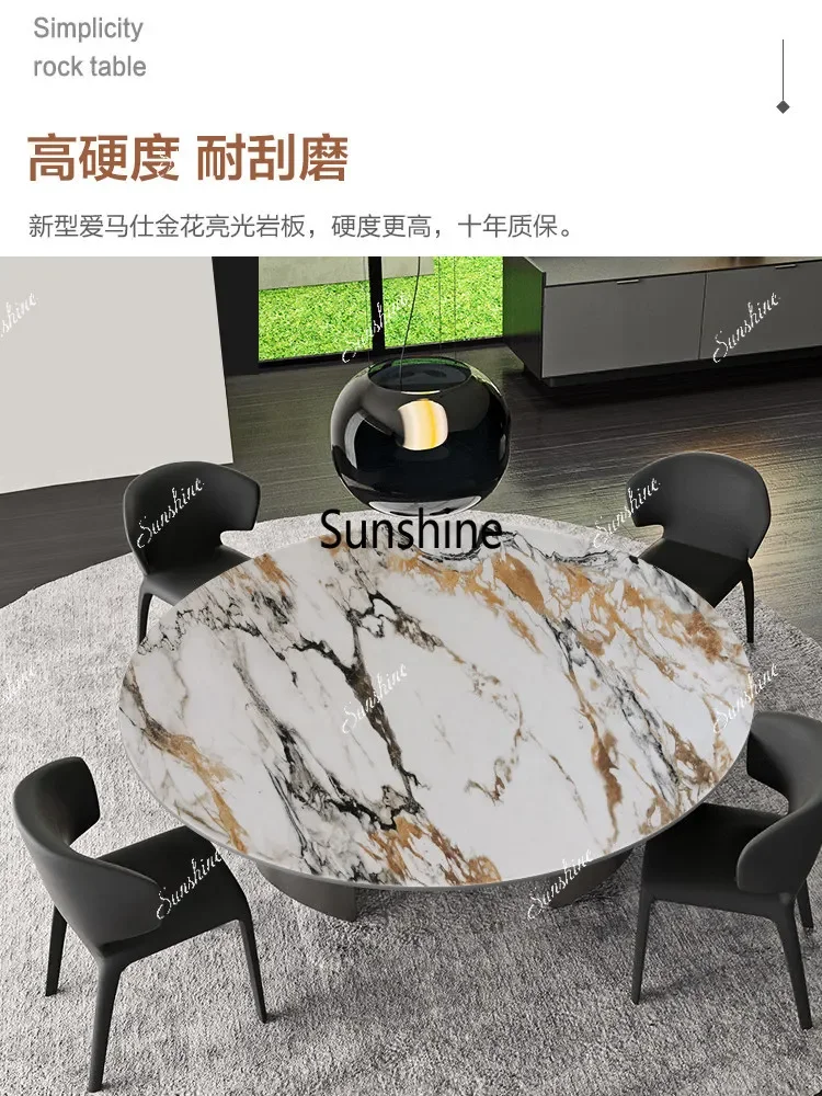 

YLight luxury rock slab Nordic simple household small apartment dining table restaurant bright light
