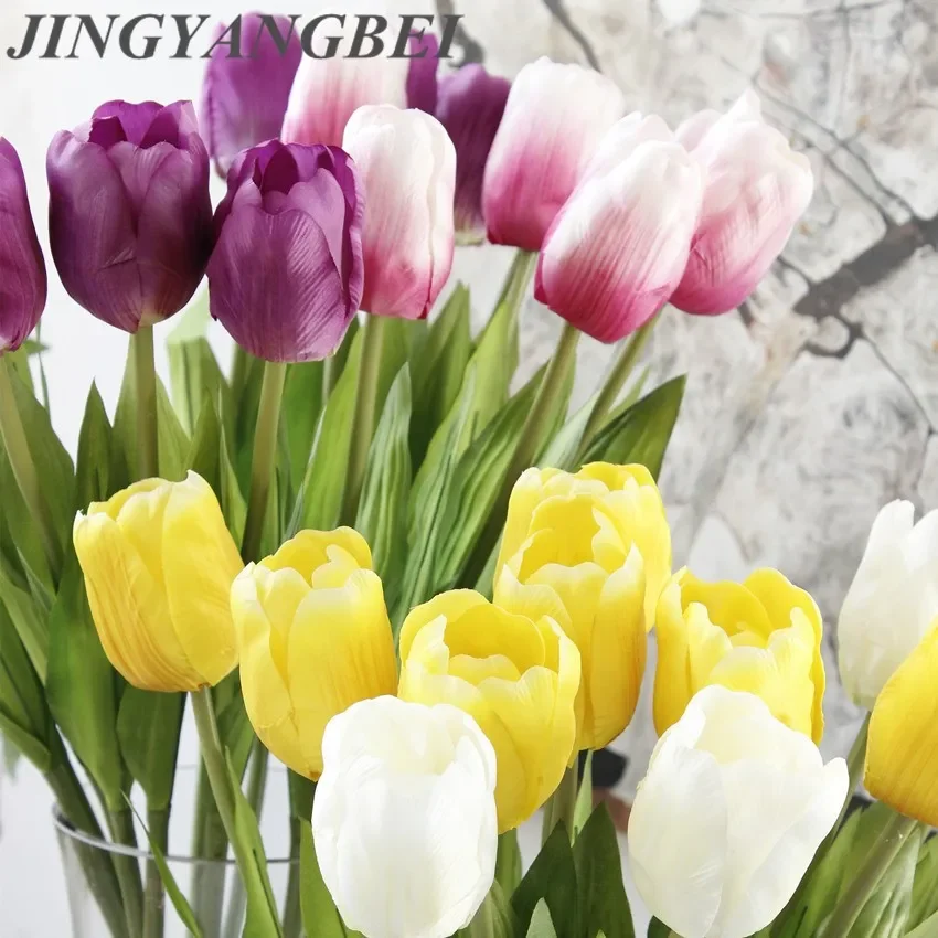 67cm Large Tulip Artificial Flowers High Quality Silk Flowers Bouquet Fake Flower Table Home Decoration Wedding Para Decora