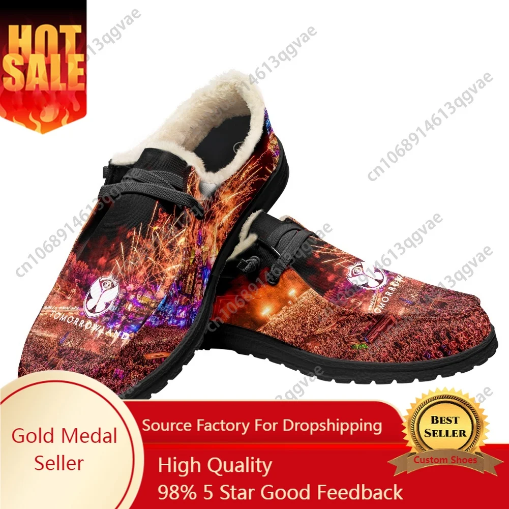 

Tomorrowland Flag Music Festival Casual Shoes Plush Flat Shoe Men Woman Breathable Outdoor Lightweight Footwear Custom Made Shoe