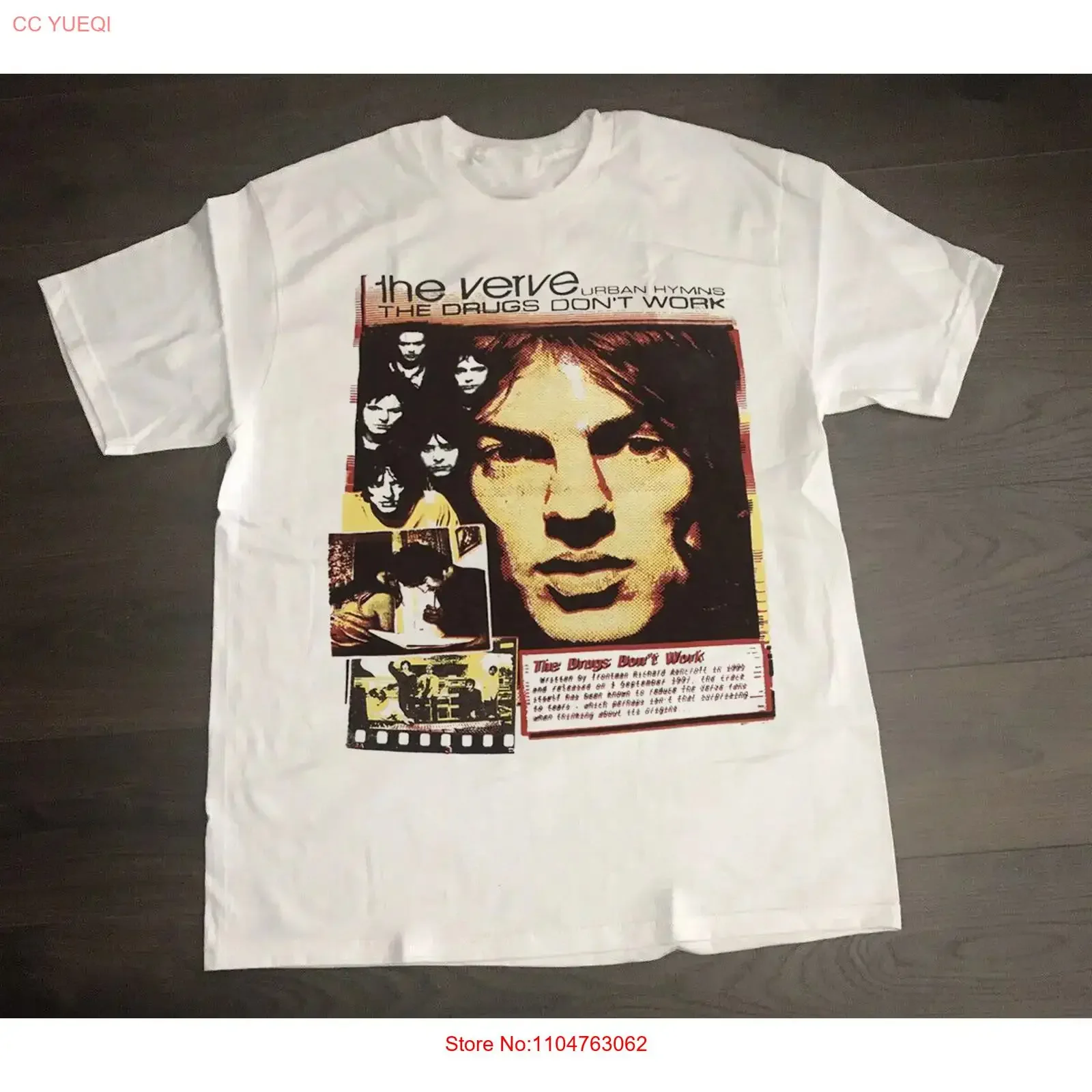 The Verve Urban Hymns Band Cotton T Shirt For Fan S to 5XL QT222 vintage Washed Stylish Comfortable fashion Stretched Casual