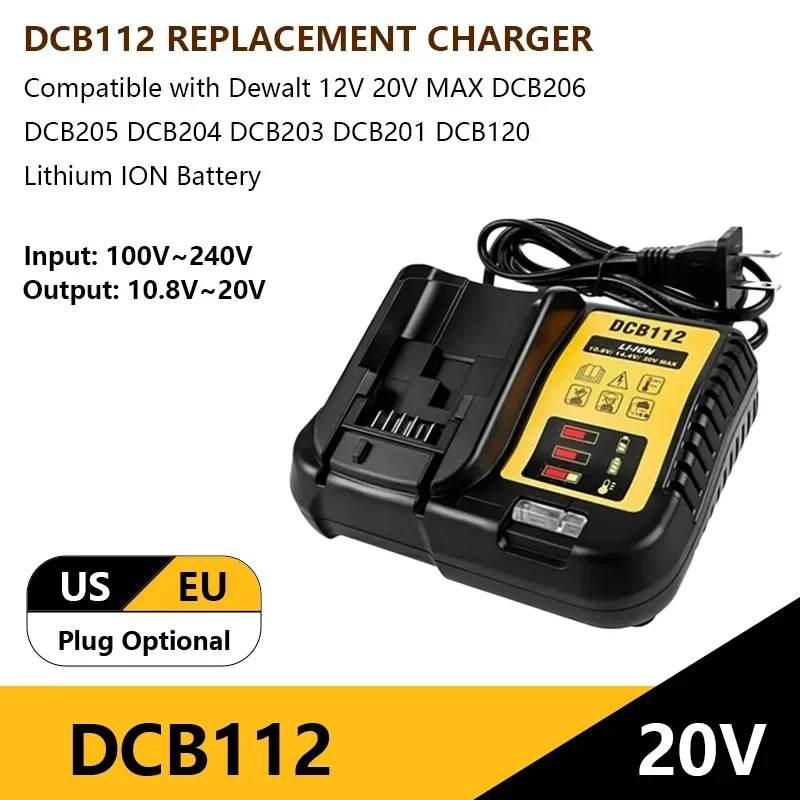 6000mAh Battery For Dewalt Rechargeable Batteries DCB120 DCB127 DCB121 DCB119 DCR020-GB DCF815D2 Power Tool battery for dewalt