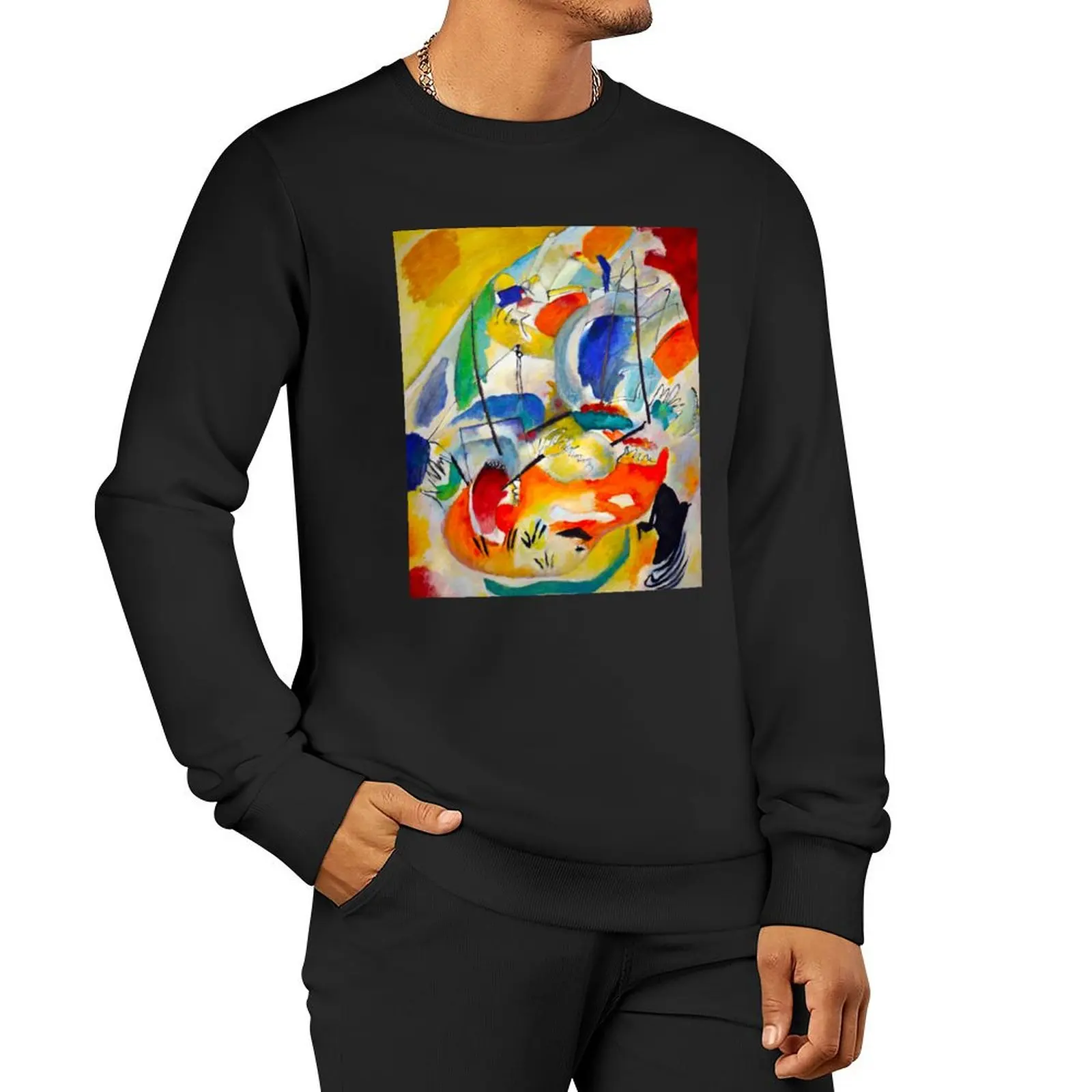 KANDINSKY HD - Improvisation 31 (Sea Battle) Pullover Hoodie men clothes mens clothing men's sweatshirts