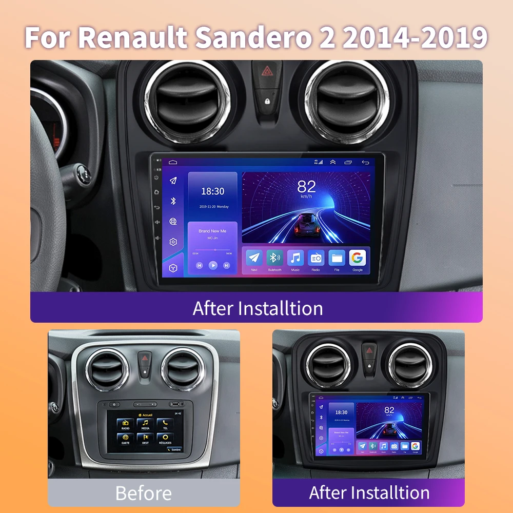 Android 13 Auto Radio For Renault Lodgy Dacia Dokker 2012 - 2020 Navigatie Multimedia Video Speler Gps Rds Dsp Wifi 4G Auto Dsp