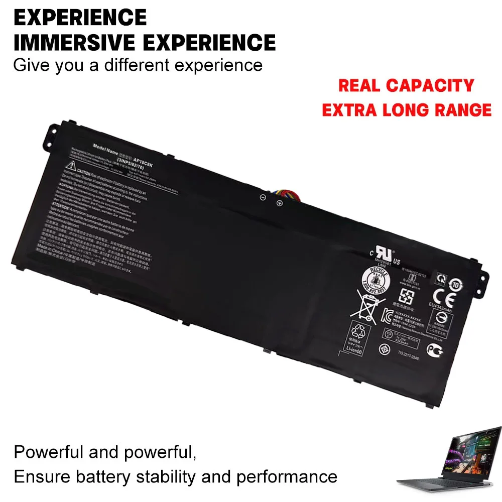 AP18C8K 11.25V 50.29Wh 4471mAh Battery for Acer Chromebook Spin CP713-2W Aspire 5 A515 A514 Series Aspire 7 A715-42G