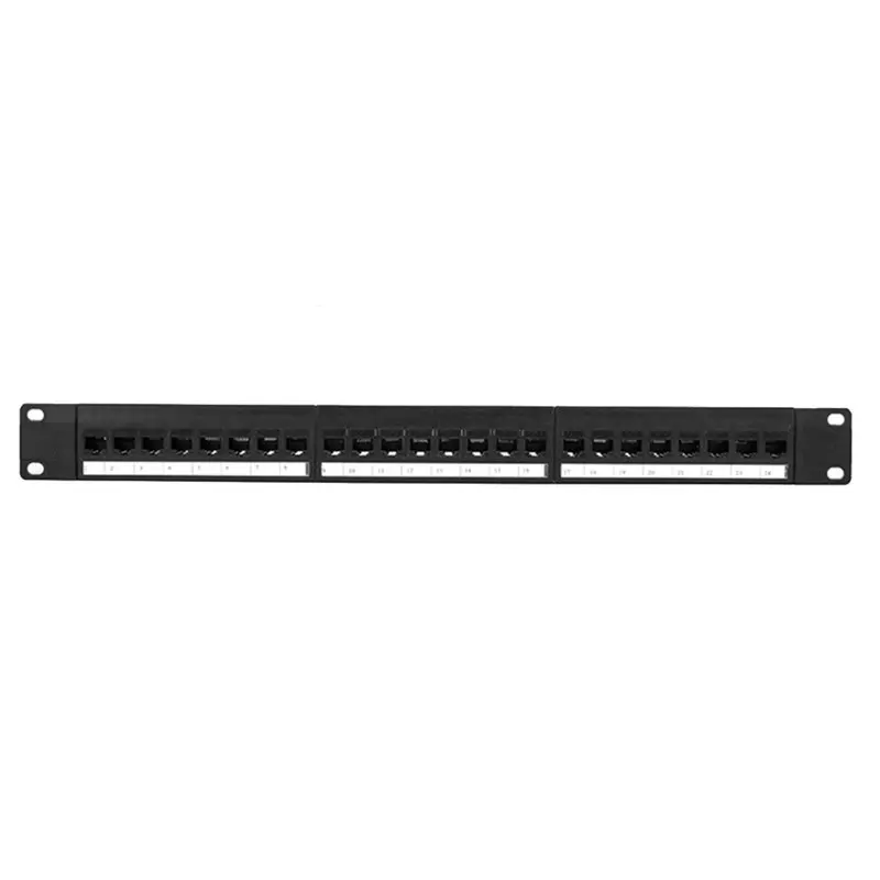 rj45-24-ポート-cat6-パッチパネル-ストレートスルー-1u-ラック-イーサネット-ネットワーク-ケーブル-アダプター-ジャック分配フレーム