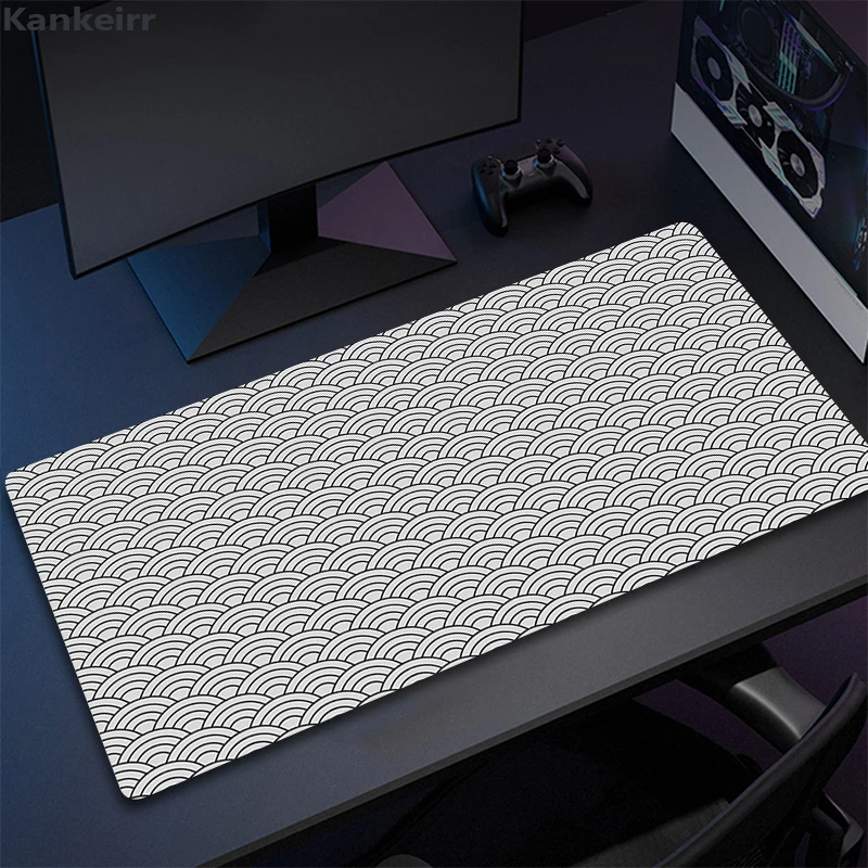 Strata Liquid Art Mouse Pad Computer Laptop Anime Keyboard Mouse Mat Large Mousepad Keyboards Gamers Decoracion Black Desk Mat