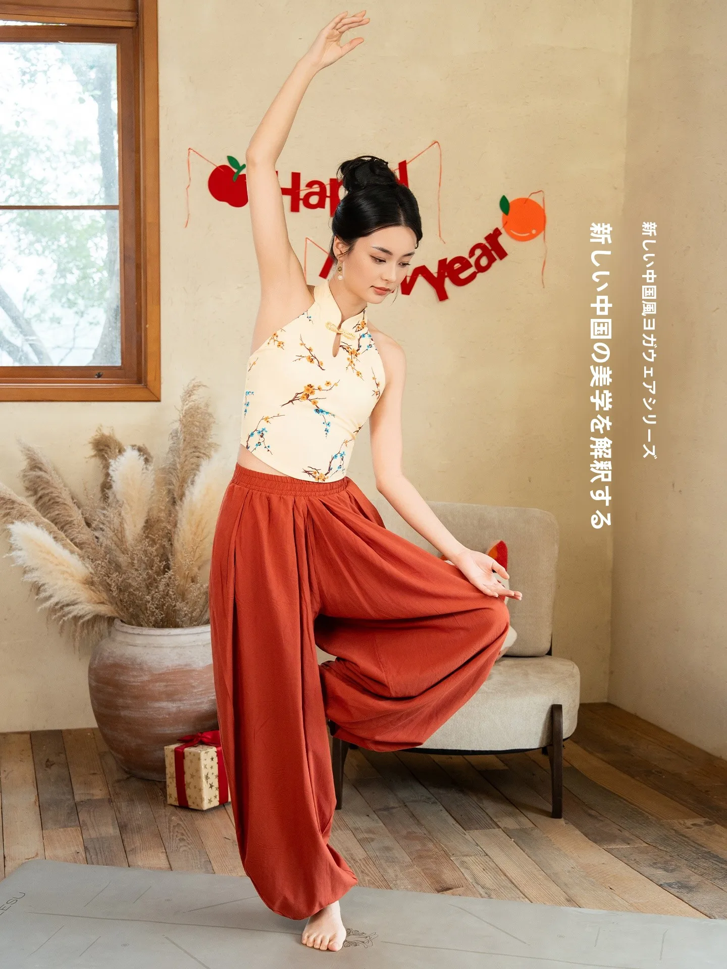 meesu-women's-yoga-set-loose-lantern-pants-print-slimming-top-long-pants-spring-summer-autumn-wear-fitn-clothing