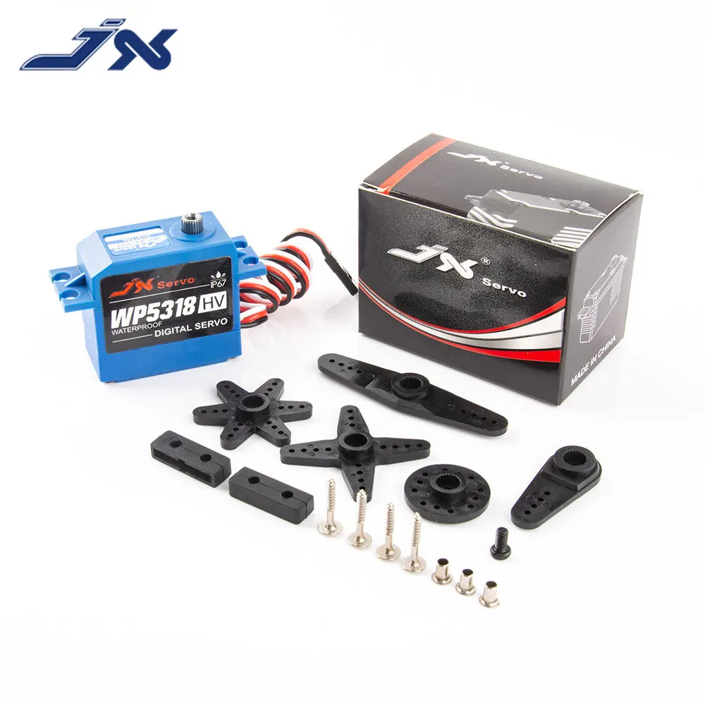 JX WP5318HV 18 كجم مقاوم للماء أجهزة رقمية ميتال جير 25T عزم دوران عالي محرك بقلب لسيارة RC روبوت الطائرة بدون طيار قارب عربات التي تجرها الدواب الزاحف TRX-4