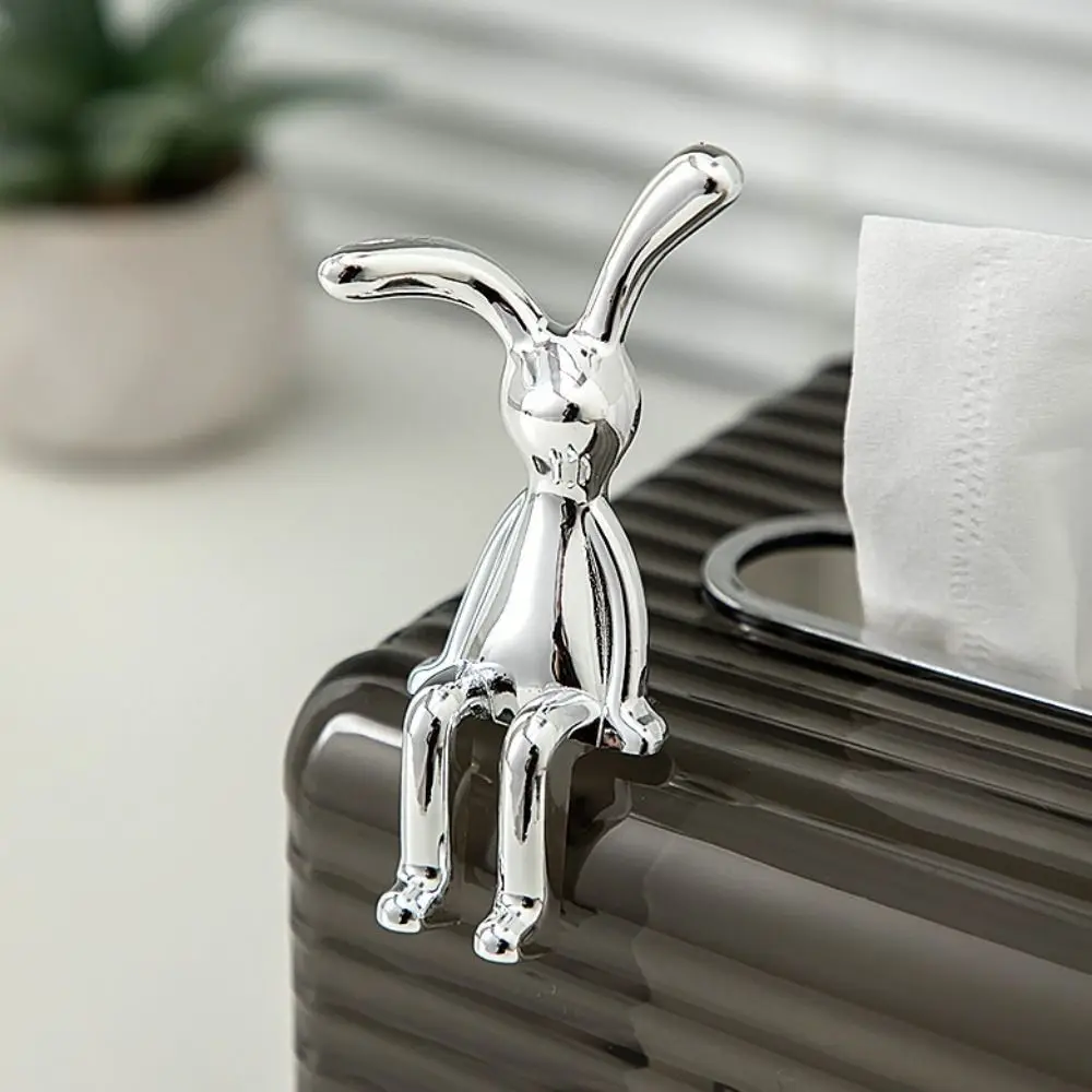 Rabbit Decorative Ornaments Long Eared Rabbit 3D Ornament Car Interior Decoration Center Console Decor Cartoon Home Furnishings