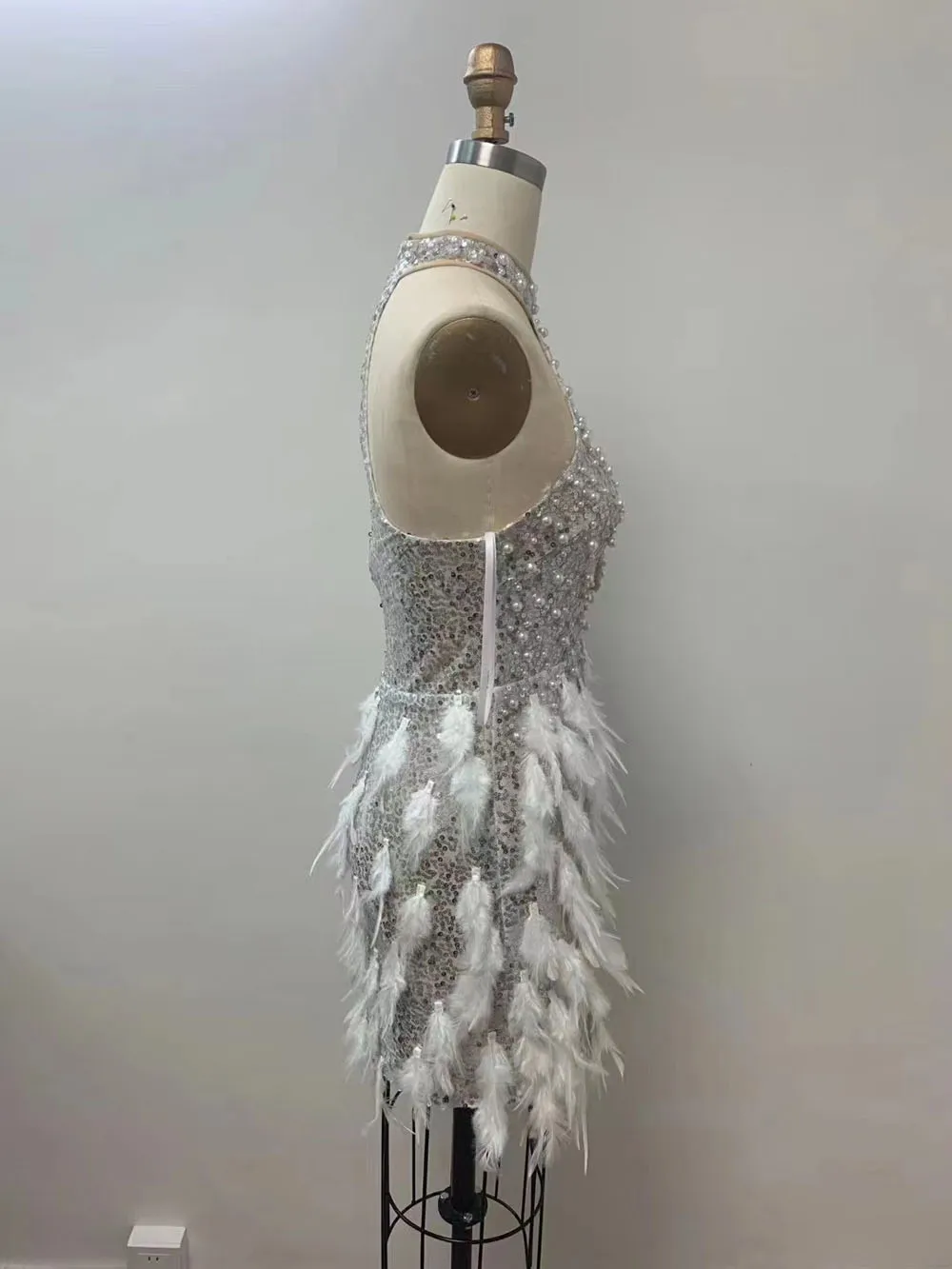 Suspensórios sensuais para performance, estampa de lantejoulas de diamante, strass, wrap nádegas, vestido de festa longo, novo, personalizado, 2023