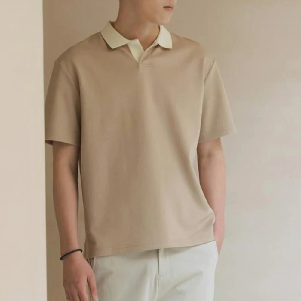 Summer Short Mens Shirt New Comfortable High Quality Loose Mens Pullovers Shirt Short Sleeve Solid Summer High Quality New