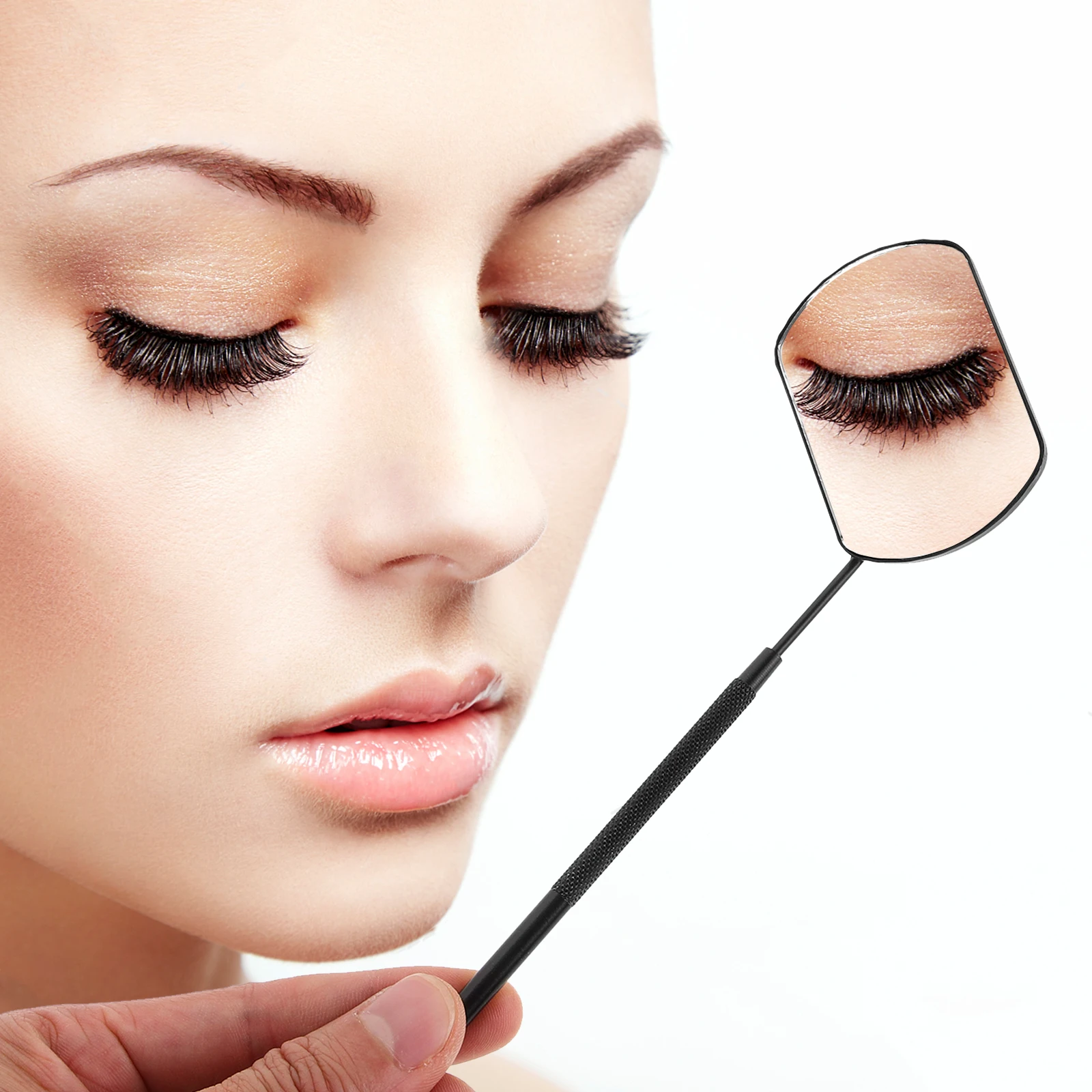 

Stainless Steel Eyelash Extension Mirror Anti-Fog Lash Mirror for Precise Application Ergonomic Design Portable Handheld Makeup