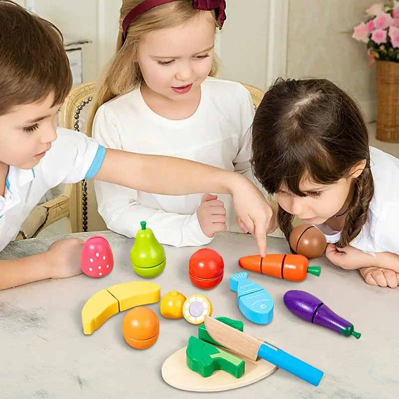 Role-play simulação comida brinquedos de madeira fingir jogar kit de cozinha suave e redondo brinquedo de aprendizagem para casa jardim de infância berçarias