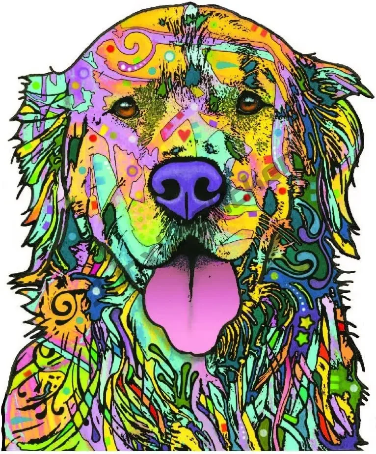 Golden Retriever Car Sticker Outdoor Vinyl Decal Suitable for Windows Bumpers Laptops Handicrafts Scratch-Proof Waterproof Decor