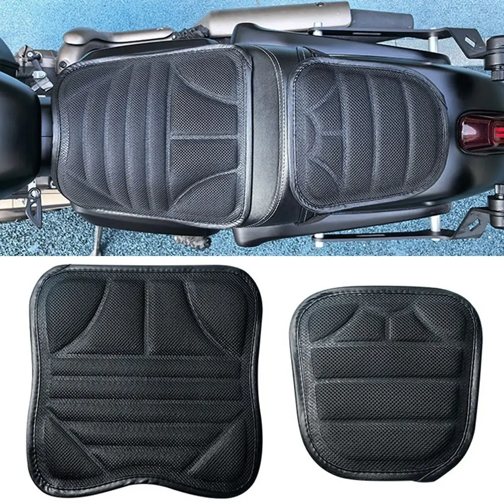 Coussin de siège de moto antidérapant, protection solaire, respirant, absorbant les chocs, accessoires de moto, 2 pièces/ensemble, nouveau