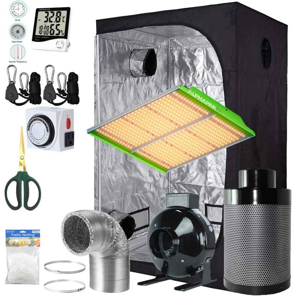 

200W Sunlike LED Grow Light Kit + 36''x36''x72'' Grow Tent + 4'' Fan Filter Kit Indoor Plant Growing Complete Package