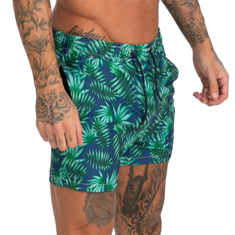 กางเกงว่ายน้ำขาสั้นสำหรับผู้ชายกางเกงชายหาดขาสั้นผ้าตาข่ายแห้งเร็ว2023ว่ายนํ้าแข็ง