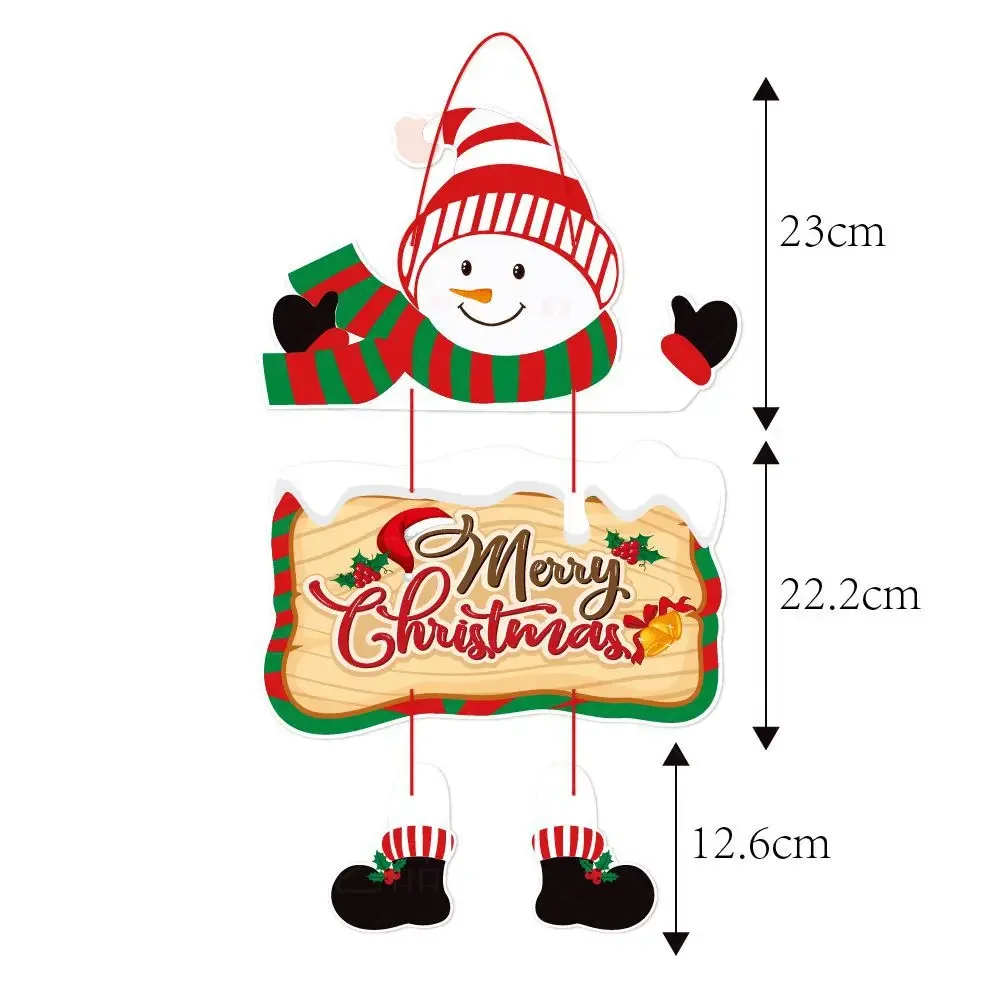2024 Christmas Door Hanger New Year Party Pendants Santa Claus Snoweman Elk Paper Banner Merry Christmas Decoration for Home