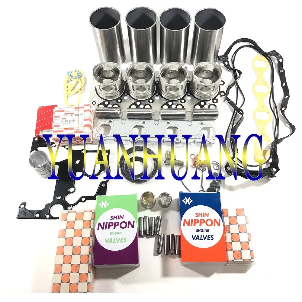 Hot sale good quality 4JB1 engine rebuild kit with valves FOR ISUZU trucks engine piston piston rings liners gakset kit