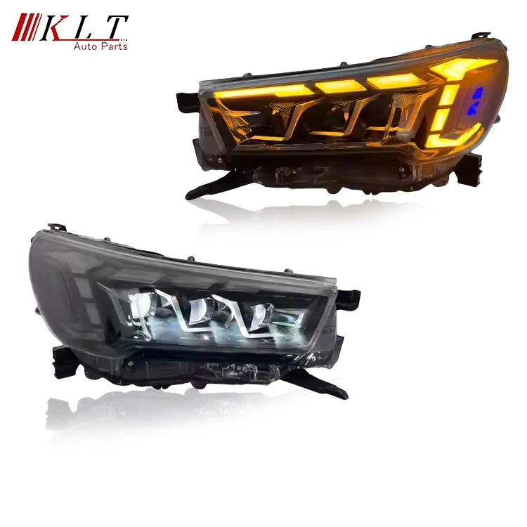 NewKLT 2025 3 Lens Front Light Led Modified Headlight For Hilux Revo Rocco 2021 Plug And Play Gr Headlight