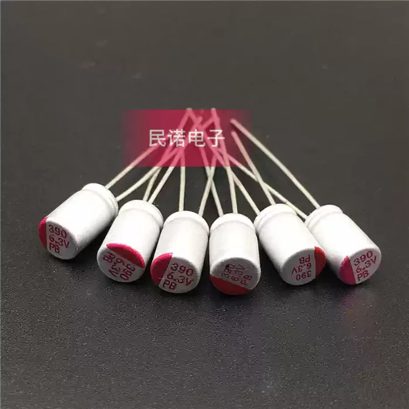 10-100pcs new solid-state capacitors 6.3V 390UF 6.3V390UF 5 × 8