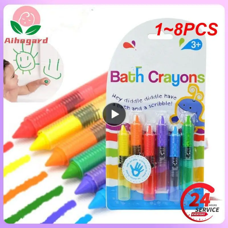 

Children's Crayon Suit Non-toxic and Safe Food Color Wax Paintbrush Can Be Wiped Bath Toys for Kids Kids Toys