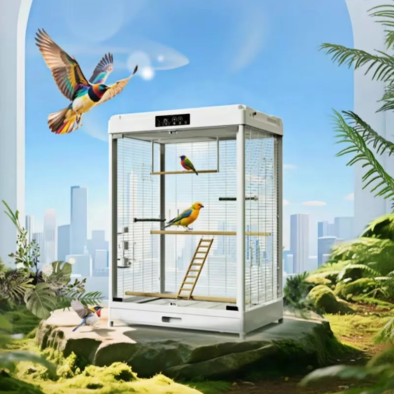 App-Controlled Pet Cabin Bird Cage Parrot Cage with Circulation Temperature-Controlled Chamber for Birds