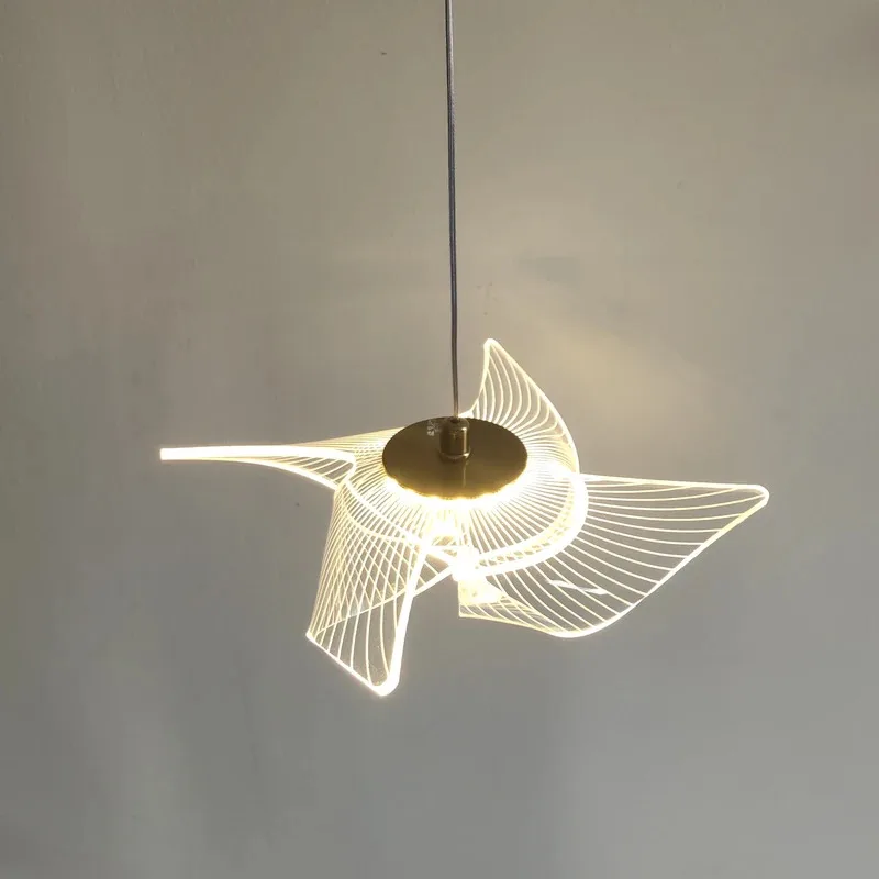Modern LED Pinwheel Hanging Lamp Bedroom Bedside Living Room Kitchen Dining Table Bar Indoor Decor Lustre Pendant Light
