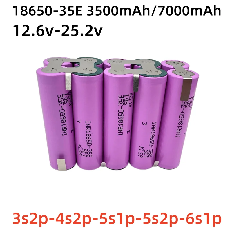 

3S2P,4S2P,5S2P,6S1P, 12.6V, 16.8V, 18V, 18650 35E 30A screwdriver battery with welding