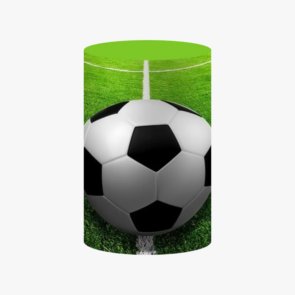 Football Cylinder Covers Backdrop Soccer Boys Birthday Party Decor Baby Shower Cake Stand Plinths Backdrop Pedestal Background