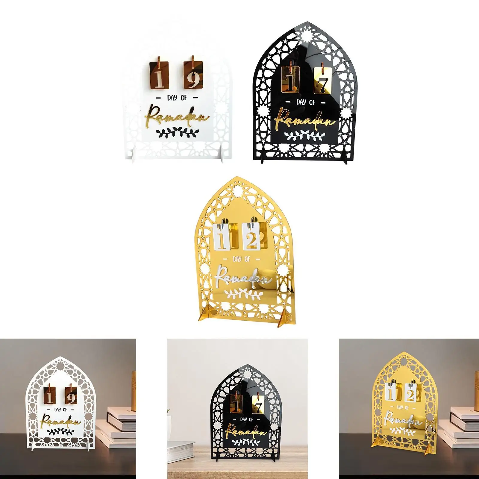 Calendário do Advento do Ramadã Mubarak 7,8 x 5,9 polegadas para reunião familiar leve