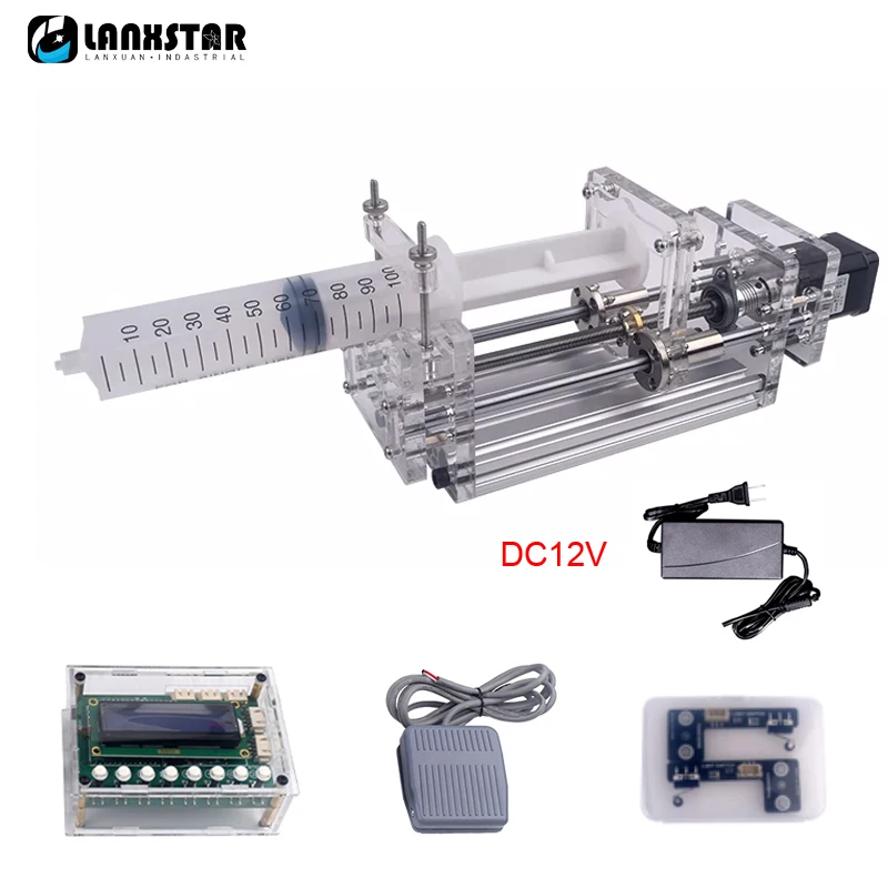 1-150ML Laboratory Micro Syringe Pump Precision Electric Propel Pump Desktop Injection Pump Liquid Glue Dispenser DC 12V