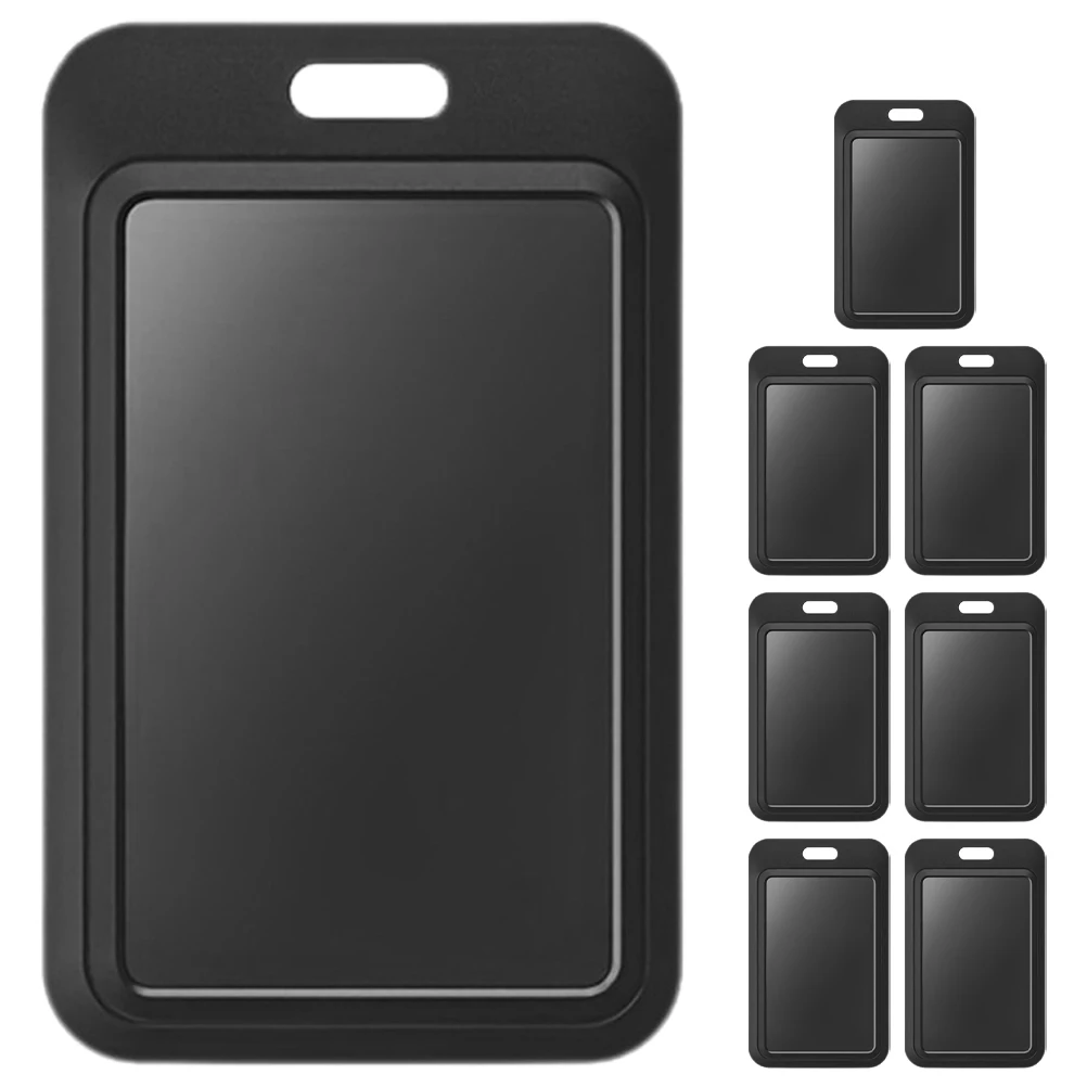 

8 Pcs Black Card Holder Holders Name Badge Protective Case Hard Id Cover Abs Sleeves