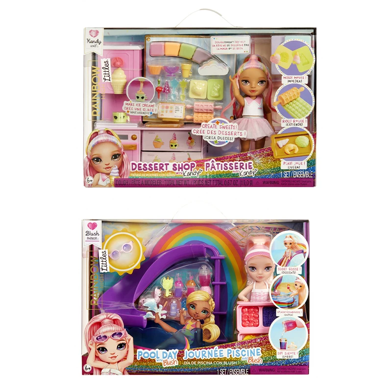 Rainbow High Little Pool Day con Blush Parker Dessert Shop con Kandy Hartz Girl Doll Playset Giocattoli per bambini Regalo di compleanno 1pz