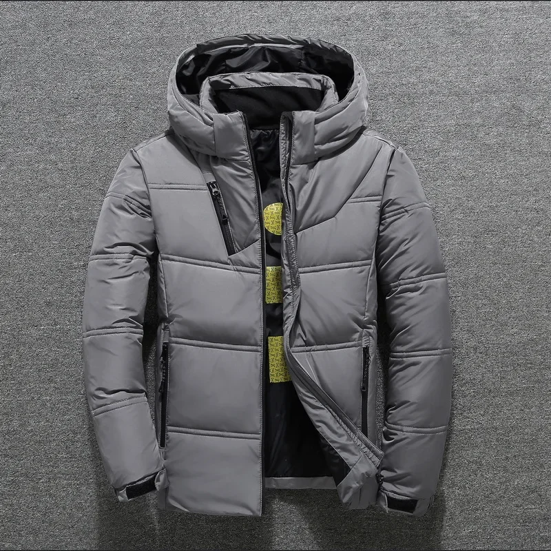 Men Hooded Down Coats White Duck Down Jackets Man Winter Casual Jackets Quality Male Outdoor Windproof Warm Winter Jackets 4XL