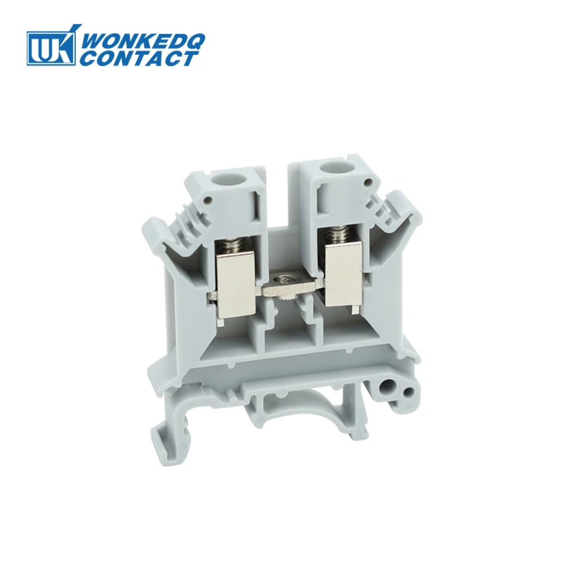 10Pcs UK 6N Screw Feed-through Wire Connector UK 6 mm² Universal Plug Multi-Color Electrical DIN Rail Terminal Block UK6N