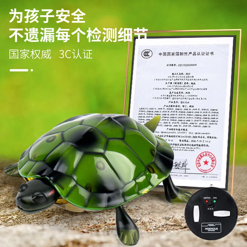 Giocattolo scherzo strisciante di simulazione della luce dell'occhio della tartaruga telecomandato a infrarossi, regalo divertente del giocattolo di Halloween per bambini, XT247