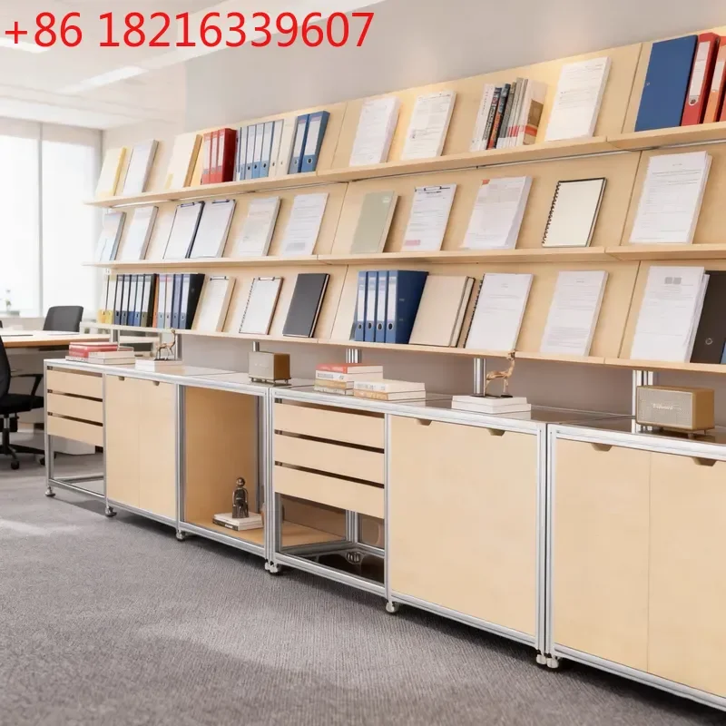YAOBirch Ocean Plate Aluminum Bookshelf Display Cabinet Rack Sample Storage Unit with Hole Plate Design for Home Office