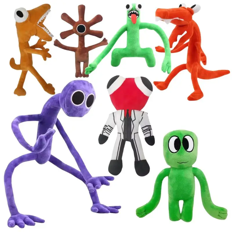 Peluche Suave de Personajes de Dibujos Animados de Purple Rainbow Friends Capítulo 2 y Muñeco de Peluche de Garten of Banban, Regalo de Halloween, Juguetes de Peluche para Niños