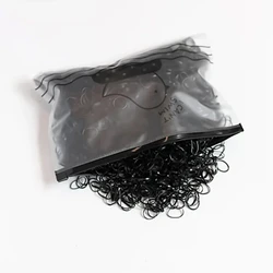 1000pcs Black Small Rubber Band Hair Ring High Elastic Rubber Band Girls Fashion Simple Ponytail Holder Hair Ring