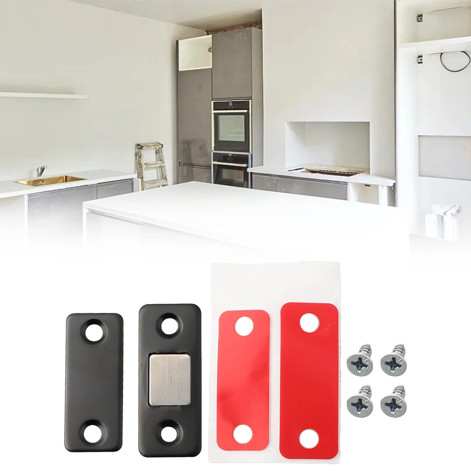 Catch Latch Self-adhesive Latch Accessories Haushalt Badezimmer Ultradünn Hochwertige Materialien W/ Schrauben