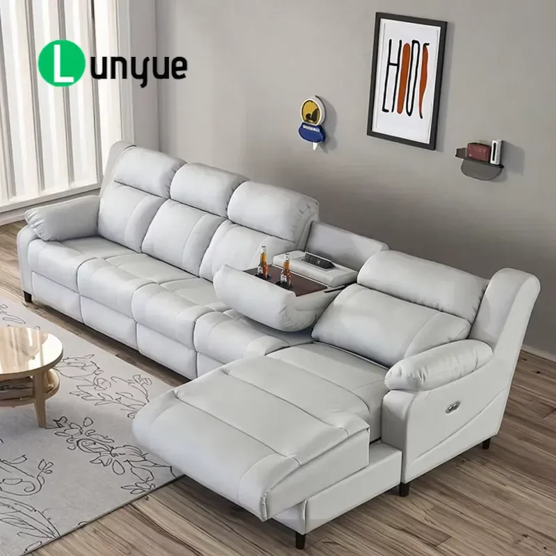 Smart Japanese Cabin Living Room Recliner Genuine Leather Top Layer Home Theater Electric Cowhide Zero Wall Head